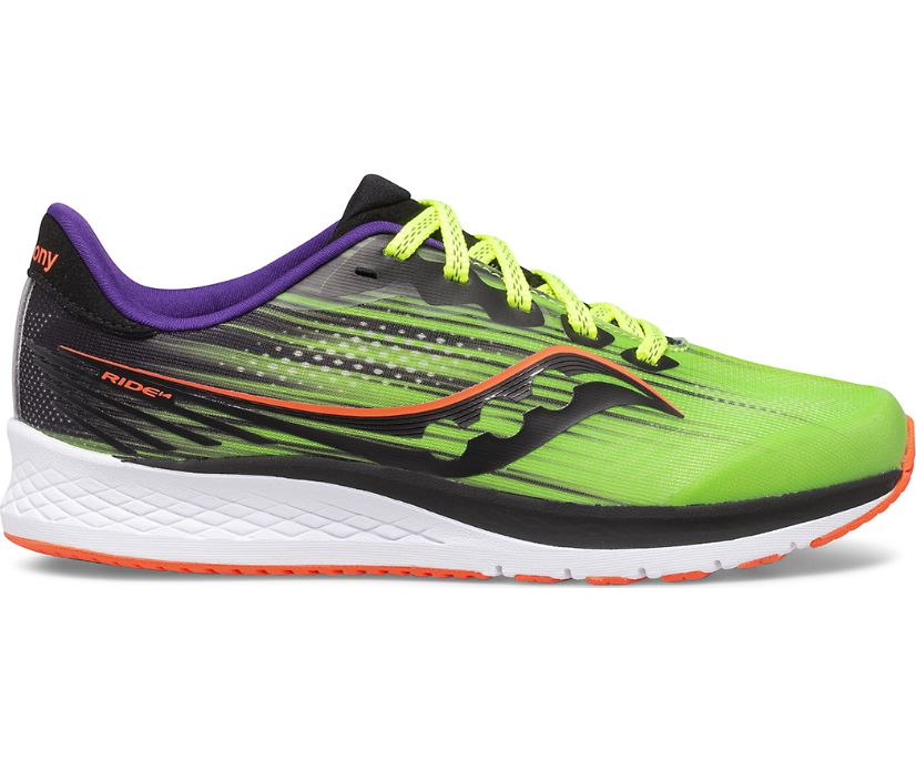 Tenis Saucony Ride 14 Niños Verdes Negros | México 902KORI